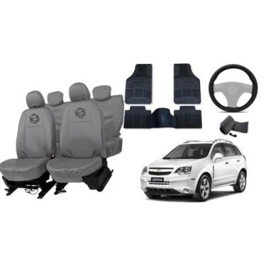 Imagem de Jogo de capa couro Captiva + volante esportivo + tapete - ferro tech b