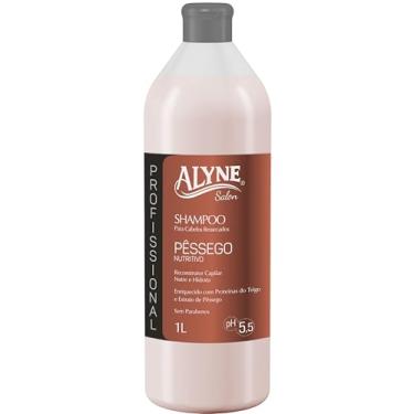 Imagem de Alyne, Shampoo para cabelos, Pêssego Nutritivo, 1 Litro, Marrom