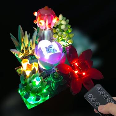 Imagem de Kit de luz LED RC para Lego Succulents, compatível com Succulent Lego Set 10309, fácil instalação, ótimo presente para amantes de Lego - não inclui conjunto de blocos. (10309 Botanicals Succulents)