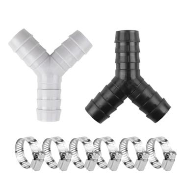 Imagem de 2 conjuntos de divisor universal de mangueira de drenagem em forma de Y para máquina de lavar roupa - encaixe, redutor de conector, conector de lava-louças de plástico para conexão de tubo dividido