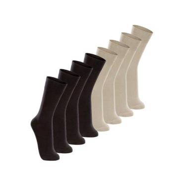 Imagem de Kit com 8 Pares de Meias Casual Lupo 1210-201 Colorido, Bege, 45-48
