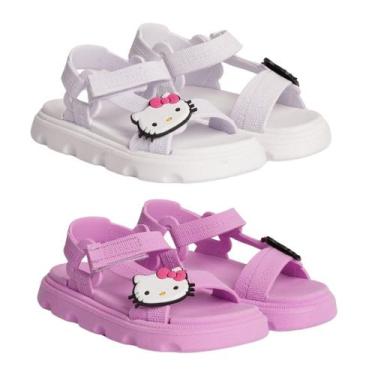 Imagem de Kit 2 Pares Sandália Infantil Hello Kitty Menina Estilosa e Confortáve