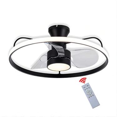 Imagem de Ventilador de teto silencioso com iluminação 46W e controle remoto, temporizador moderno Ventilador 2 em 1 Luz de teto LED, verão inverno, 6 velocidades, ventilador de 65 cm para sala de est