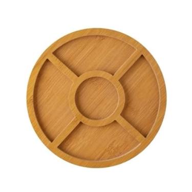 Imagem de Petisqueira Gamela Redonda em MDF Premium com 5 Divisórias – Elegância e Organização para Frios e Churrasco!