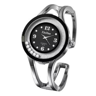 Imagem de Relógio Bracelete Feminino Luxo Aço Inox Quartzo - Xinhua, Preto
