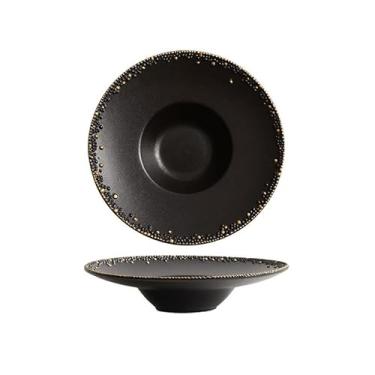 Imagem de Prato de serviço criativo prato de macarrão feito à mão tigela de salada decorativa leve luxo chapéu de palha prato hotel restaurante pratos de mesa de luxo (B)