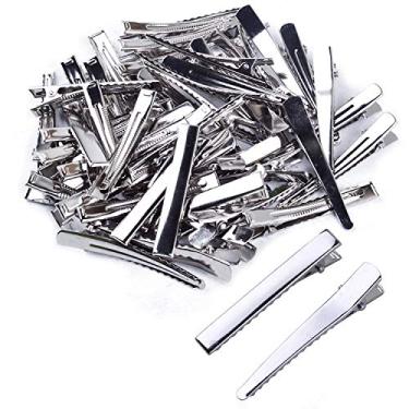 Imagem de 30 peças de grampo de cabelo de jacaré longo prata grande com dentes