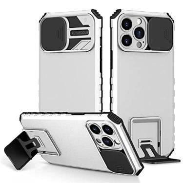 Imagem de Capa de telefone com proteção de lente deslizante para iPhone 14 13 11 12 Pro Max XS Max XR X Pro Back Stand Holder Hard PC, T1, para iPhone XS Max