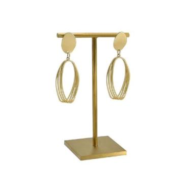 Imagem de Suporte de joias, suporte de metal, suporte de exibição de brincos escovados de titânio, suporte de pendurar para armazenamento de joias, vitrine, expositor de joias (pequeno)