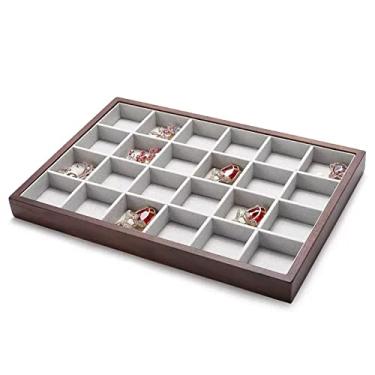 Imagem de Suporte de joias, bandeja organizadora de brincos, organizador de bandejas empilháveis de joias de veludo, bandejas de exibição de armazenamento de joias para gaveta, colar de brinco, organizador de
