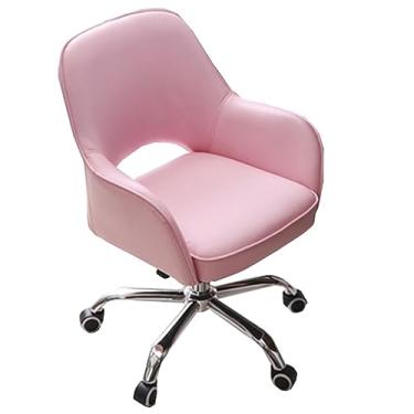 Imagem de Cadeira de escritório em casa cadeira de mesa ergonômica, cadeiras de tarefas modernas com rodas, cadeira de jogos de couro PU, cadeira giratória com altura ajustável, cadeira de rodinhas estofada