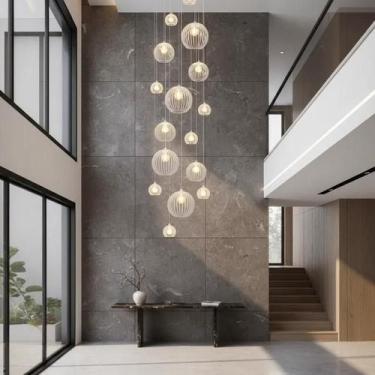 Imagem de Lustre Big Cnidário Ac. Cristal para pé direito alto - Otago