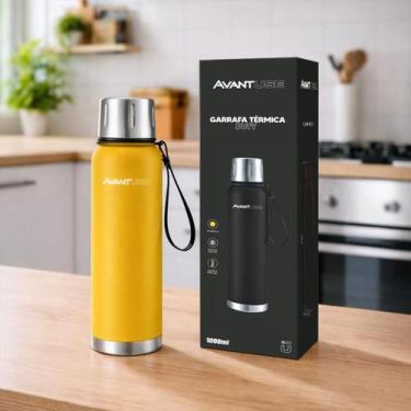 Imagem de Garrafa Termica Duty 1000ml Amarelo Aço Inox Gela por 6h Cod: 29203510