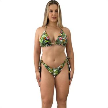 Imagem de Biquini Fio Duplo Feminino Cortininha Moda Praia Com Bojo Biquíni Dent