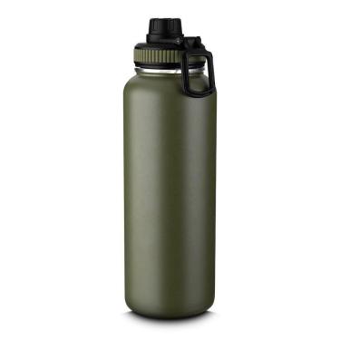 Imagem de Garrafa Térmica Inox 1 e 2L com Alça Parede Dupla para Líquidos Quentes Ou Frios Verde...