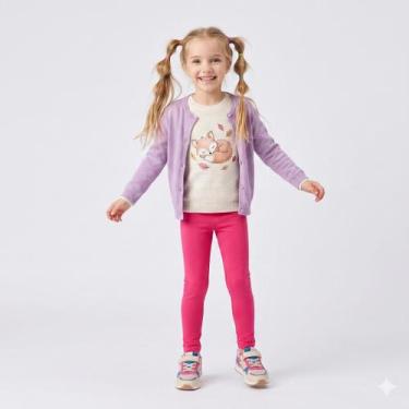 Imagem de Calça Legging Infantil Menina Em Algodão Upalôo, Rosa escuro, 06