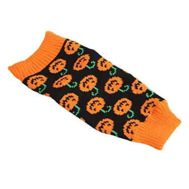 Imagem de Camisas para cachorro Halloween Pet Shirt Quente Preto Laranja Fibra Acrílica Elástica Múltipla Abóbora Carinha Smiley para Casa Reunião Familiar