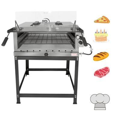 Imagem de Forno de Pizza Industrial à Gás com Infravermelho 80x60cm Inox MR Fogões