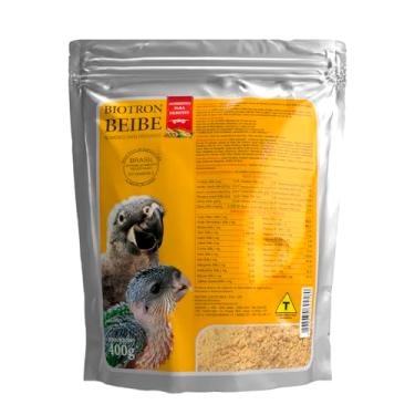Imagem de Papa Biotron Beibe - 400g Papinha para Tratar Filhotes de Passarinho Psitacídeos Ring Neck Papagaio Calopsita Rosela Alimento Completo Balanceado