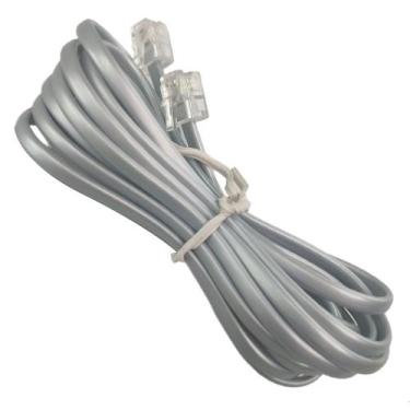 Imagem de Fio Telefonico Cabo RJ11 3 Metros Telefone Fixo Extensao Resistente - 