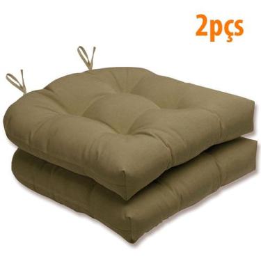 Imagem de Almofada Para Cadeira Futton Solid 40x40cm - 2pçs - FASTLAR, *Cáqui