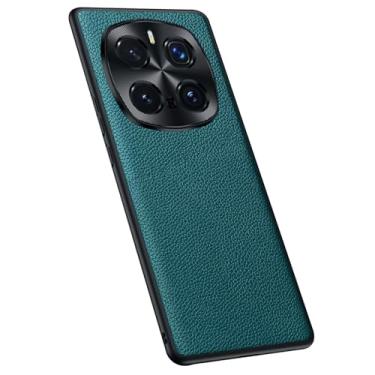 Imagem de POYUFRG Capa de couro genuíno para Honor Magic 7 Pro/7, capa fina de metal luxuosa feita à mão com borda macia antiqueda, bronze, 15 Pro