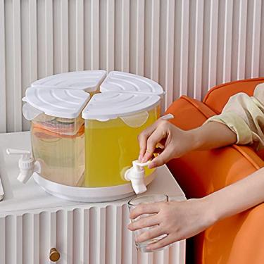 Imagem de Flueyer Distribuidor de Bebidas Prtecy para Geladeira, Dispensador de Bebidas de Plástico Giratório de 5,5 L/1,5 Galão com Torneira 4 Grades para Chaleira Fria Recipientes de Suco de Limonada Gelado P