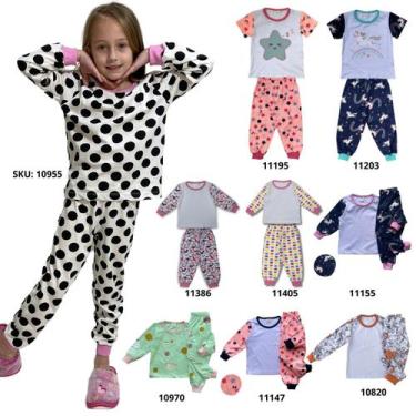 Imagem de 2 Pijamas Longos Infantis 100% Algodão Premium 1, 2, 3 Anos - Minhoqué