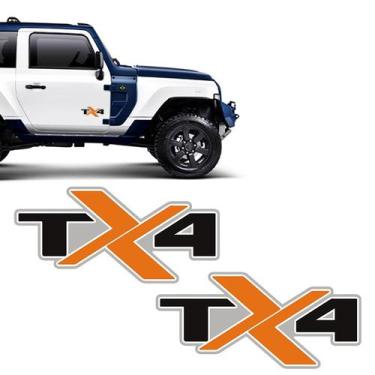Imagem de Par Adesivos Tx4 Troller 2020/ Lrd Laranja Modelo Original - SPORTINOX