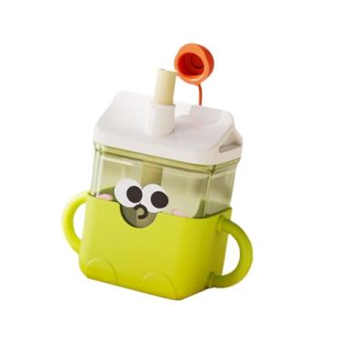 Imagem de Esquirla Copo de treinamento de bebê copo com de companheiro de vazamento Grade de 10 oz de água portátil xícara de palha para presente de recém-nascido para, Verde