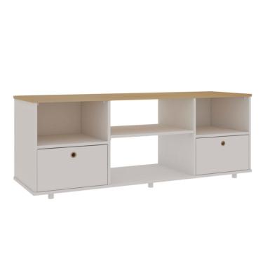 Imagem de Rack Para Tv Até 55 Polegadas Sistema De Montagem Sem Uso De Ferramentas Branco savana