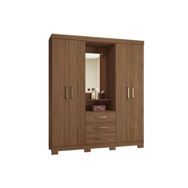 Imagem de Guarda Roupa Solteiro 4 Portas E 3 Gavetas Caiobá 4.3 Jatoba-areia
