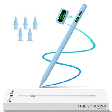 Imagem de Caneta Stylus para iPad 10º e 9º, caneta de carregamento rápido com caneta de rejeição de palma para Air 3/4/5/M2, Mini 5/6, iPad 6/7/8/9/10, Pro 27.9 cm/32.8 cm/M4 (azul)