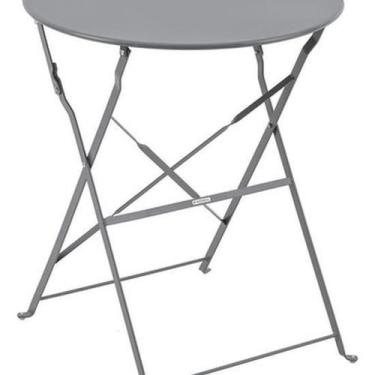Imagem de Mesa Dobrável Redonda Jardim Varanda 71X60X60Cm Em Aço Cinza - Nateria