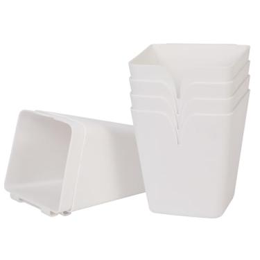 Imagem de AYVANBER Pacote com 6 suportes de copos suspensos para carrinhos de rolos, armazenamento de cesta de carrinho, acessórios de carrinho de rodas, suporte de lápis de maquiagem, recipiente de plantas