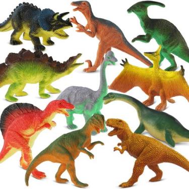 Imagem de Conjunto de brinquedos de dinossauro Zippytots, 10 peças de plástico r