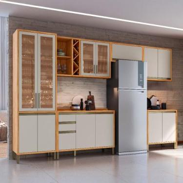 Imagem de Cozinha Completa Ronipa Tempranillo 6 Módulos com Vidro Reflecta, Amen