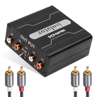 Imagem de Isolador de ruído Ground Loop WiSwinda 4 canais RCA preto
