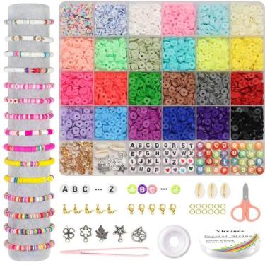 Imagem de Kit de fabricação de pulseiras Ybxjges Clay Beads 3800 unidades para m