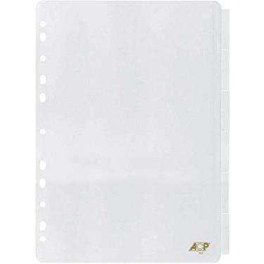 Imagem de Divisória Plastica para Fichário A4, 6 Divisórias, com Inserção, ACP, Cristal