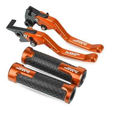 Imagem de Para 990SMR 990 SMR 2009-2013 2012 Motocicleta CNC Alavancas de Embreagem de Freio de Alumínio Punho de Guiador Pegas de Mão Acessórios Alavanca de Freio de Embreagem de Motocicleta (Cor: Laranja)
