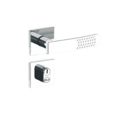 Imagem de Fechadura Itália 2019/15 Externa 55mm Roseta Quadrada Cromado Hela