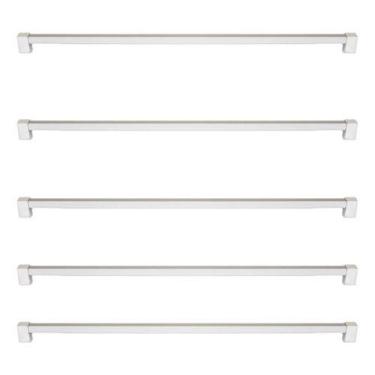 Imagem de Kit 5 Puxador 480mm Plástico Móveis Gaveta Armário Roupeiro Fosco / Cr