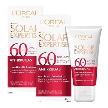 Imagem de Kit 2 Protetor Solar Facial L`Oréal Paris Solar Expertise Antirrugas FPS 60 40g