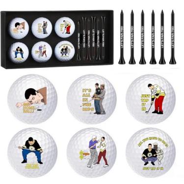 Imagem de Artpreti 13 bolas de golfe engraçadas, bolas de golfe engraçadas para homens e mulheres com camisetas e caixa de presente, presentes de golfe para colegas de trabalho, brancas