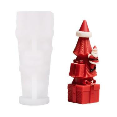 Imagem de Molde de vela de silicone para fabricação de cera, molde reutilizável durável para cera de soja artesanal, velas de aromaterapia, artesanato em resina, sabão, gesso, decoração de casa DIY (Natal)