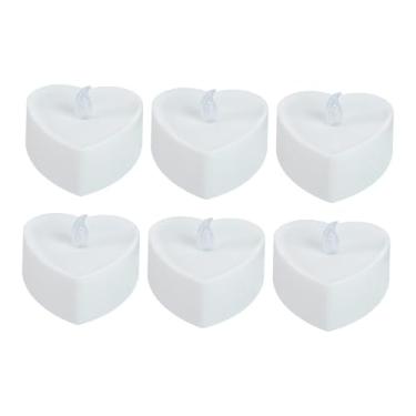 Imagem de Bothyi Conjunto de 6 Velas de LED em Formato de Coração, Mini Velas Decorativas para Centros de Mesa, Branco