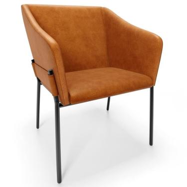 Imagem de Cadeira Para Sala De Jantar Estar Living Olívia L02 Couríssimo Canela - Lyam Decor