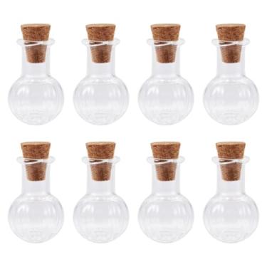 Imagem de 10 garrafas de vidro transparente em forma de vaso mini garrafas de vidro transparente com rolhas de cortiça para bricolage, artesanato, presentes de casamento, lembrancinhas de festa, 2,45 - 2,6 x