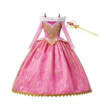 Imagem de Fantasia De Princesa Dourada Para Meninas, Vestido De Festa De Anivers
